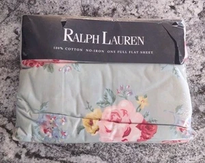 Ralph Lauren Cottage Lane Floral Verde Sábana Plana Completa Algodón De Colección  - Imagen 1 de 4