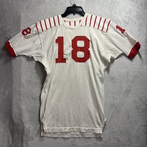 Camiseta de fútbol vintage #18 rayas blancas rojas juego usada talla 44 - Imagen 1 de 5