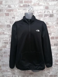 The North Face Black 1/4-Zip 100% polyester Sweatshirt. UK men's size XL - Picture 1 of 12