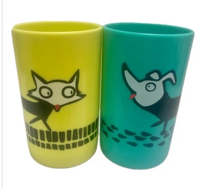 TOMMEE TIPPEE NO KNOCK CUP Niño Pequeño Copas Comerciales Ventosa Amarillo Zorro Verde Perro Foto 1 de 4