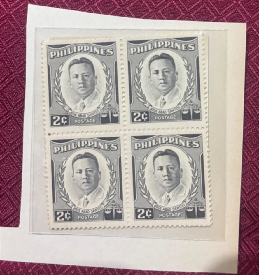 PHILIPPINES STAMPS BLOCKS OF 4: JOSE ABAD SANTOS 2C - Image 1 of 1