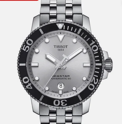 Tissot T120.407.11.031.00 SeaStar Powermatic 80 Mens Watch 300m Box & Papers - Image 1 of 4