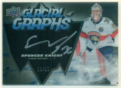 2022-23 Upper Deck ICE Glacial Graphs Prime Black SPENCER KNIGHT Silver Auto /25 - Image 1 of 2