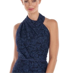 JS Collections Scarlett Wrap Tea Length Dress Blue Size 16 - Picture 1 of 3