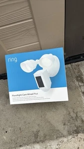 Ring Floodlight Cam Plus - White - Wired - Security Camera - HD Video - Picture 1 of 4