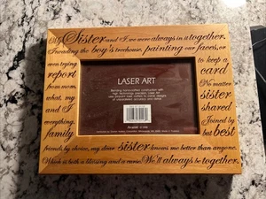 Sisters Wood Easel Frame Holds 4x6 Photo~ LASER ART Tabletop or Wall - Picture 1 of 2