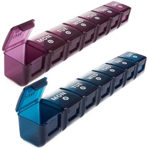 2-Pack Weekly Large Pill Organizer for Travel, 7 Day Pill Boxes and Organizer... - Picture 1 of 7