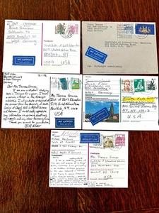 Germany/Deutschland 1980s Lot of 5 Very Nice Commercial Postcards to USA - Picture 1 of 2