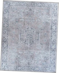 Easy Care Non-Slip Large Area Rug for Living Room, 6' x 9' Blush / Grey / Blue - Picture 1 of 7