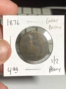 1876 Great Britain 1/2 Penny - Picture 1 of 2