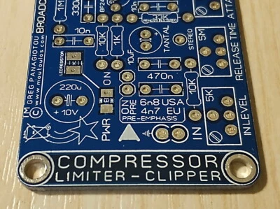 Audio Compressor-Limiter BroadCAST PCB with FM PreEmphassis (PIRA) by moutoulos™ - Image 1 of 4