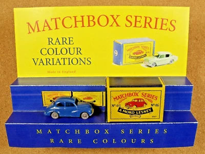 OLD VINTAGE LESNEY MATCHBOX # 46 MORRIS MINOR 1000 ORIGINAL BOX BLUE - Image 1 of 4