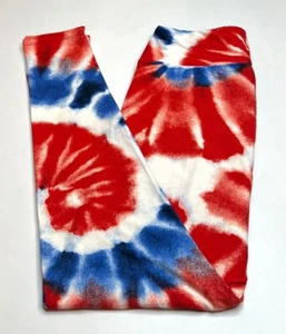 NEW LuLaRoe OS Leggings TIE DYE SWIRL Stripes Military USA Law Patriotic Veteran - Picture 1 of 4