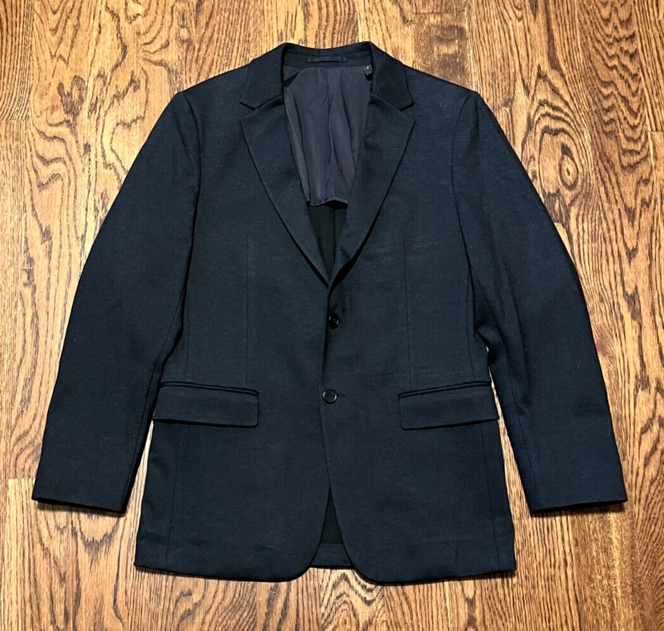 Blazer Theory Clinton en ponte jaspeado para hombre 38R negro carbón $595 venta al por menor usado en excelente estado Foto 1 de 4