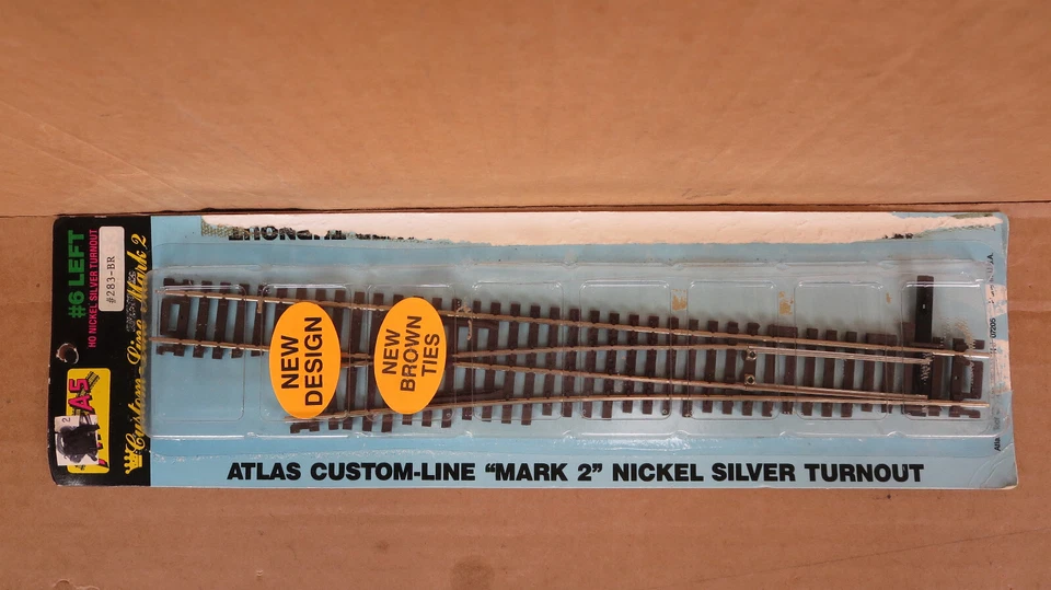 Atlas 283BR BROWN TIES #6 Turnout Switch Left Hand Nickle Silver HO - Image 1 of 1