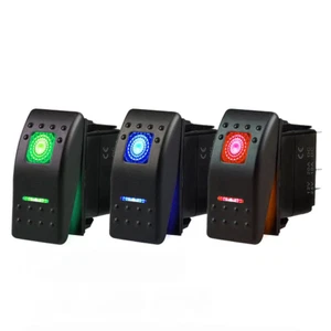 ON-OFF Blue/Red LED Light Bar 5-pin Momentary Rocker Toggle Switch Car Boat - Picture 1 of 19