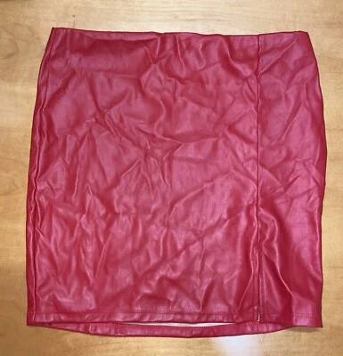Sexy minifalda grande vintage Forever 21 imitación cuero rojo granate lápiz años 90 Y2K Foto 1 de 4