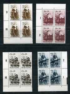 Netherlands B505 - B508 Child Welfare Plate Blocks of 4 Stamps 1974 MNH - Picture 1 of 4