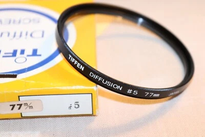 NEW Vtg TIFFEN  77mm DIFFUSION 5 FILTER, 77mm HEAVY Soft Diffusion #5, MINT - Image 1 of 4