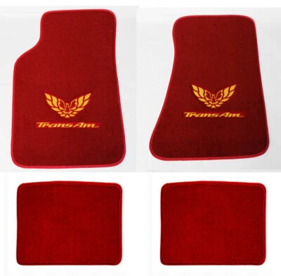 НОВЫЙ! Коврики для пола 1982-2002 PONTIAC FIREBIRD вышитый логотип красный набор из 4 - Изображение 1 из 4