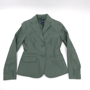 Gap Jacket Womens 4 Green Blazer 2-Buttons Lined - Picture 1 of 9