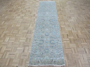 2'6 x 10'6 Runner Hand Knotted Beige Peshawar Oushak Oriental Rug G12625 - Picture 1 of 10