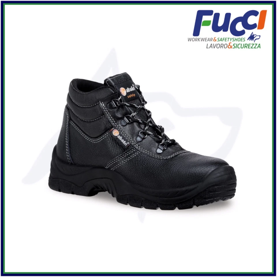 Scarpe Antinfortunistiche Uomo Donna Alba&n K03 Scarpe da lavoro S3 alte nero - Immagine 1 di 2
