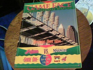 1994 Game Face Indians Scorebook Magazine Indians vs Seattle Mariners - Imagen 1 de 2