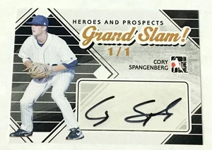 2011 CORY SPANGENBERG #d 1/1 ROOKIE AUTO ITG HEROES AND PROSPECTS AUTOGRAPH SP ! - Picture 1 of 2