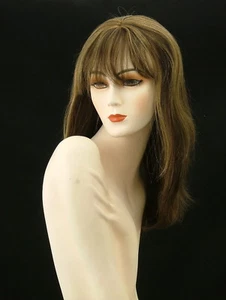 Human Hair Wig Long Layered Mono Skin Top Silky JET BLACK HME1 - Picture 1 of 4