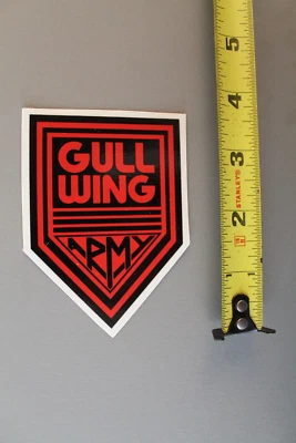 GULLWING Skateboard Trucks Army Red Black Original Vintage Skateboarding STICKER - Image 1 of 4