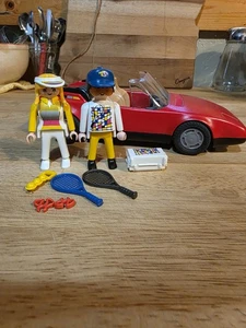 Playmobil 3708 1987 Rojo Coche Deportivo Tenis Pareja Completo - Imagen 1 de 10