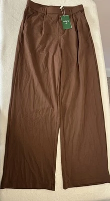 Halara HaloTek Air Wide Leg Pants Brown M Soft Stretch Work Lounge NWT - Image 1 of 4