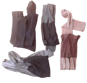 4 Pair Gray Black Tights for Wearing Doll Crafts or Gardening Fits Medium - Picture 1 of 8