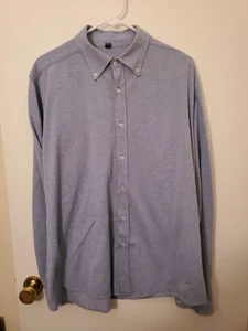 Bergdorf Goodmans Mens XL Light Blue Button Down Soft Cotton Dress Shirt - Picture 1 of 17
