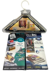 Space Bag Vacuum Seal Storage Set Lot- 3 Evolution - Hanging Bag - Original Bags - Picture 1 of 8