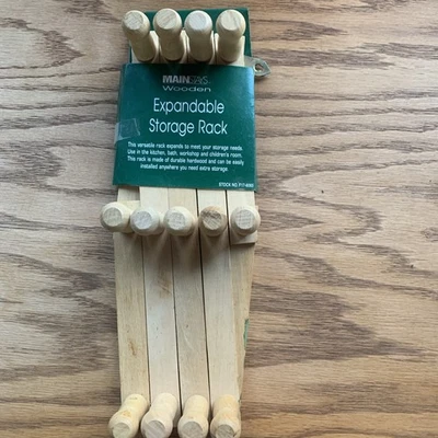 Estante de almacenamiento expandible de madera Mainstays para sombreros 13 clavijas madera dura organización NUEVO Foto 1 de 4