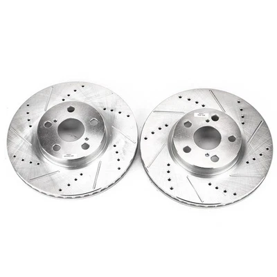 PowerStop Evolution Drilled Slotted Rotors Pair Front For Scion xD - Image 1 of 3