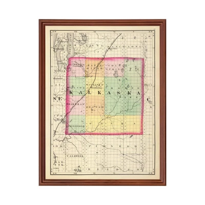 Old Map of Kalkaska County, MI 1873 - Vintage Michigan Art - Image 1 of 4