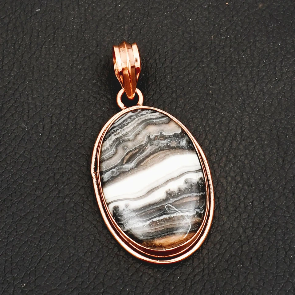 Black Rhodochrosite Gemstone Handmade Pure Copper Pendant Jewelry 2.08" AP-43542 - Image 1 of 1