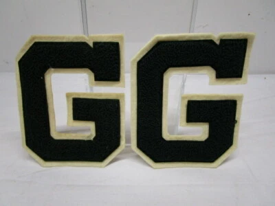 2 parches vintage verde y blanco letra G Letterman High School espalda de lino Foto 1 de 4