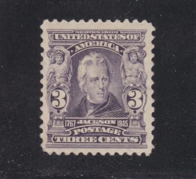 US 302 3c Jackson Mint VF-XF OG H SCV $55 - Image 1 of 2