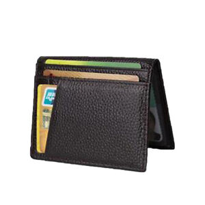 Fashion Mens Slim Thin Genuine Leather Bifold Id Wallet Money Credit Card Holder