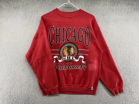 Vintage 1992 Chicago Blackhawks Crewneck Sweatshirt NHL Hockey Size Large Cover