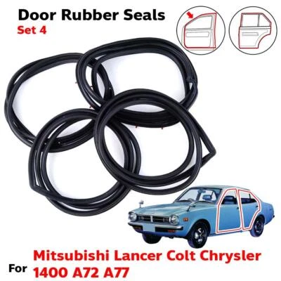 门橡胶密封圈适用于三菱 Lancer 道奇 Colt A72 A77 Sedan 1973 - 78 套装 4 — 第 1/4 张图片