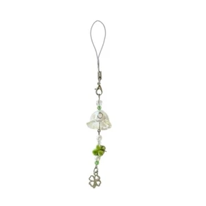 Clear Acrylic Lucky Clovers Wind Bell Charm Accessory for Phones and Keychains - Picture 1 of 8