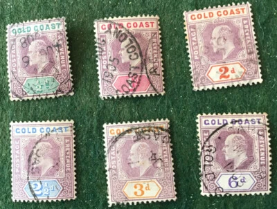 Gold Coast Edward VII Definitives Part Set To 6d SG38/43 Very Fine Used. C/V £22 - Image 1 of 3