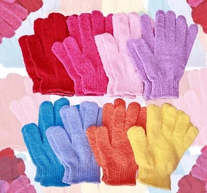 8 Pairs Shower Exfoliating Gloves Body Scrubber Wash Mitt Bath Loofah Gloves - Picture 1 of 7