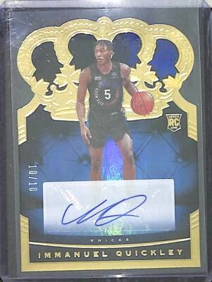 2020-21 Panini Crown Royale Gold Autograph RCA-QUI Immanuel Quickley No 10 of 10 - Image 1 of 2