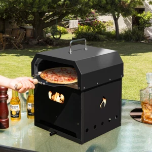 4-in-1 2-Schicht Outdoor Tragbarer Pizzaofen mit 12 Zoll Pizzastein - Bild 1 von 12